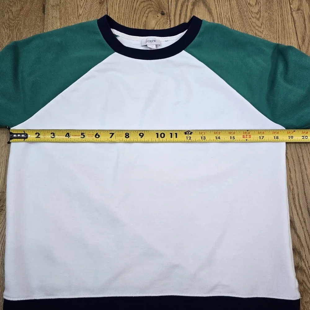 J Crew Green Raglan Sleeve Jersey Lightweight Sweater Oversized Extra Small